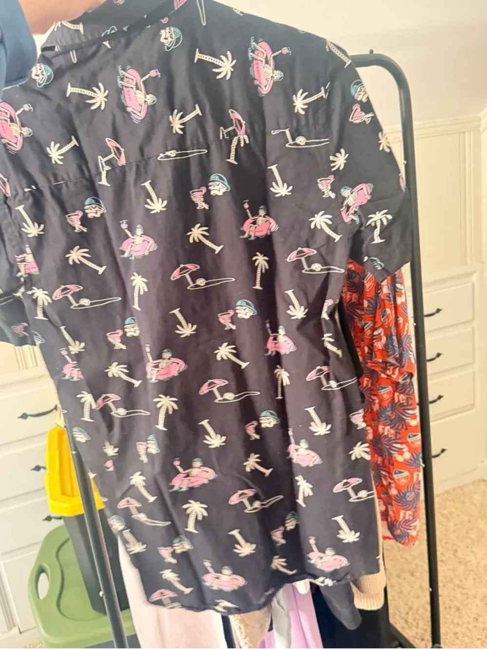 Skeleton summer button down - Picture 2 of 3